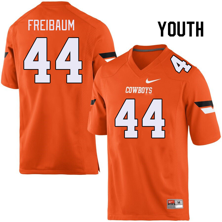 Youth #44 Shea Freibaum Oklahoma State Cowboys College Football Jerseys Stitched-Orange - Click Image to Close